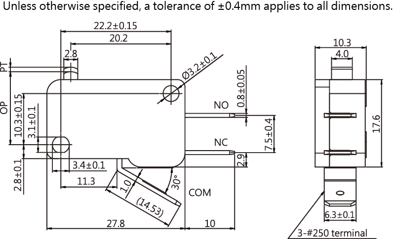 Snap-Action-Microswitches-Micro-Switches-V3-Series-Gap-3mm-3-5