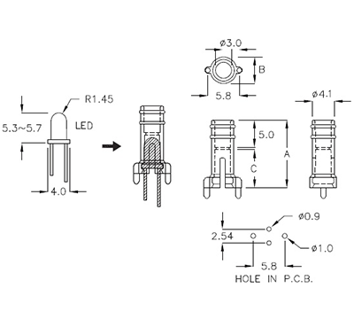 led,housing,edz-2a-2