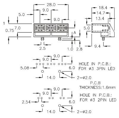 led-housing-3led-3h