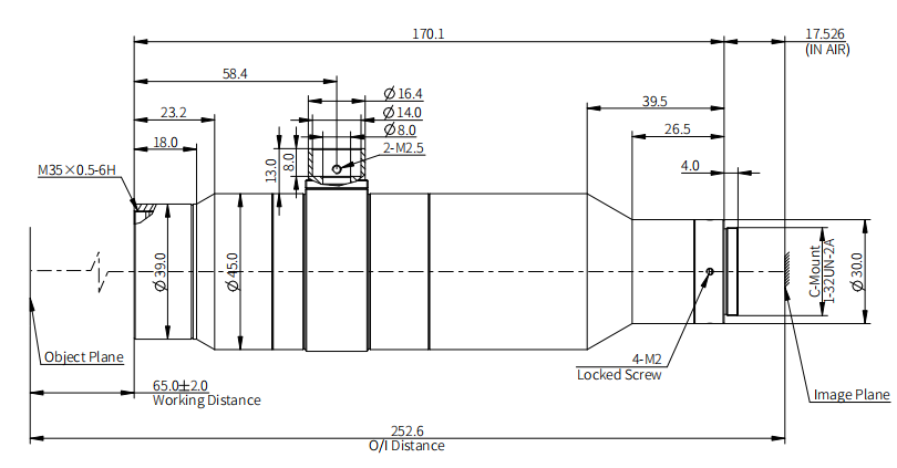 size-industrial-hippo-series-telecentric-lenses-opt-hp40-65c-f16