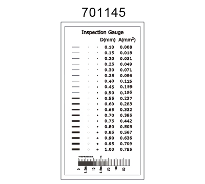 Inspection Dot Point Gauge/ Film Ruler/ Gauge Template 701145