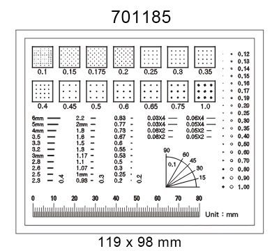 Inspection Dot Point Gauge/ Film Ruler/ Gauge Template 701185