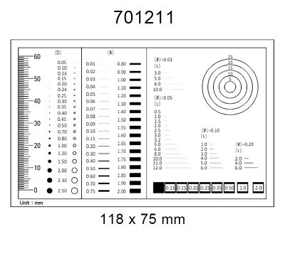 Inspection Dot Point Gauge/ Film Ruler/ Gauge Template 701211