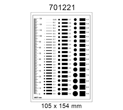 Inspection Dot Point Gauge/ Film Ruler/ Gauge Template 701221