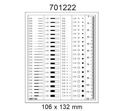 Inspection Dot Point Gauge/ Film Ruler/ Gauge Template 701222