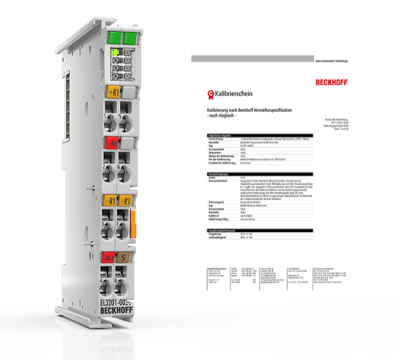 Beckhoff ELxxxx 0020 0030 Calibration Certificates For Analog EtherCAT Terminals