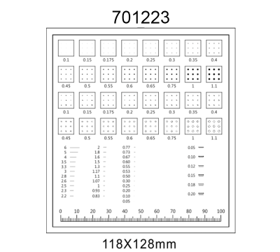 Inspection Dot Point Gauge/ Film Ruler/ Gauge Template 701223