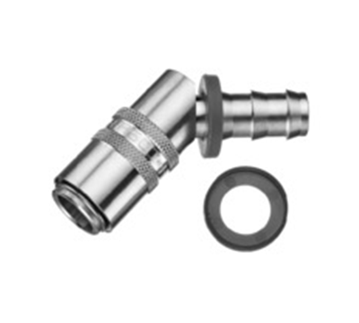 Rapid coupling, open flow, 45° angled