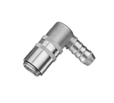 Rapid coupling, open flow, 90° angled