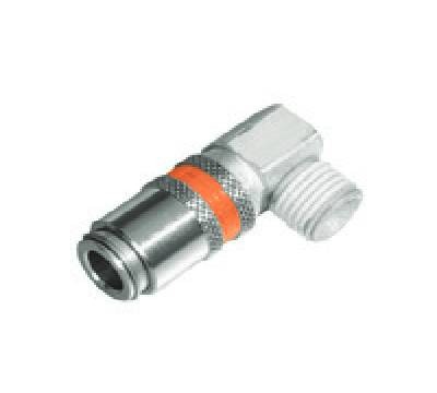 Rapid coupling, open flow, 90° angled