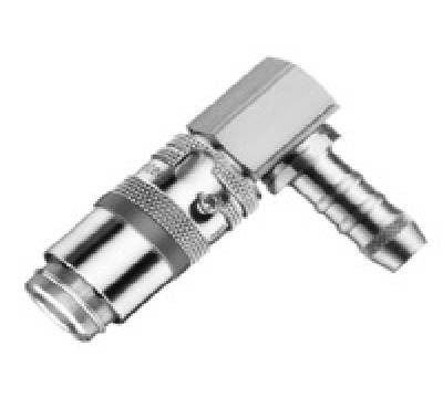 Safety coupling, open flow, 90° angled