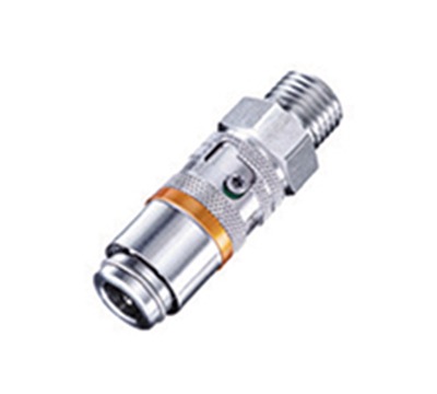 Safety coupling, Stainless Steel, with valve
