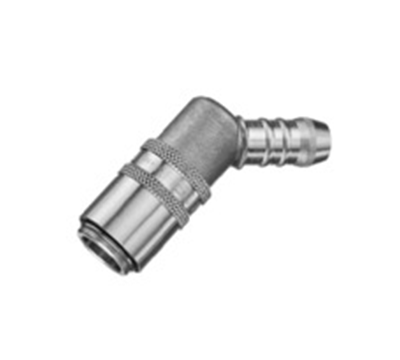 Shut-off coupling, with valve, 45° angled