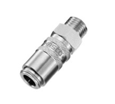 Shut-off coupling, Stainless Steel, with valve