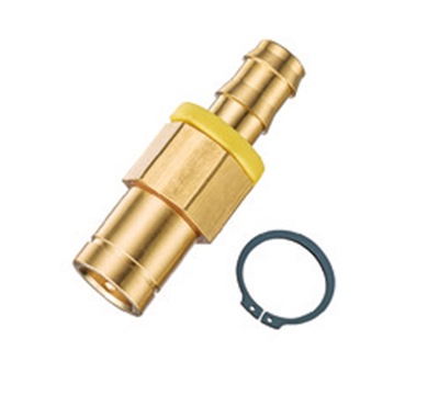 Shut-off coupling, with valve, Push-Lok