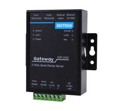 Two Rs485/232/422 Two  Ethernet Ports Serial Server For Iot Solutions Eastron ESP-2200